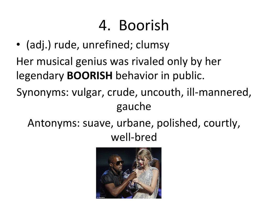 Define boorish outlet